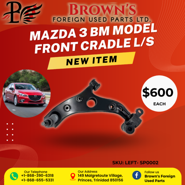 Mazda 3 BM,BN Cradle, Control Arm - Left Side