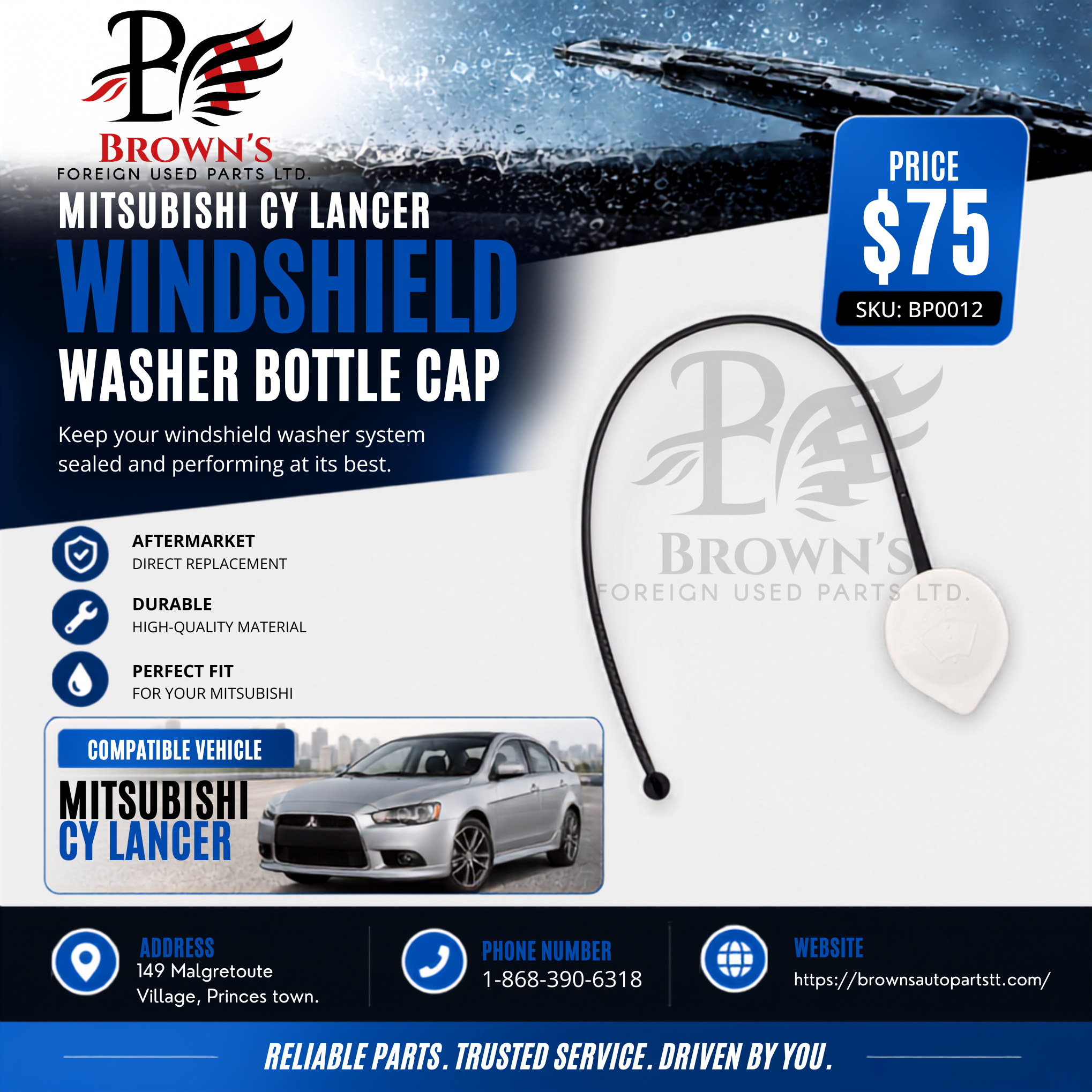 Mitsubishi CY Lancer Windshield Washer Bottle Cap